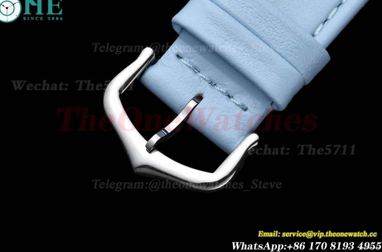 Quartz Leather White Strap LE Blue dial SS Small On Tank K11F Must 0330